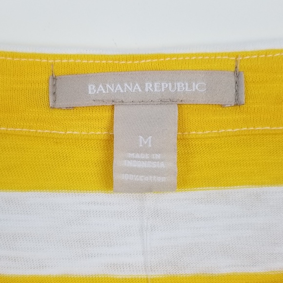 BANANA REPUBLIC Yellow White Striped Top - Picture 6 of 6